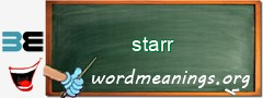 WordMeaning blackboard for starr